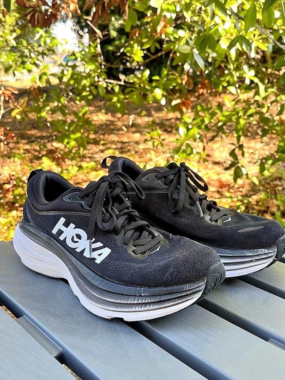 Hoka Bondi 8 Black Athletic Shoes Like New